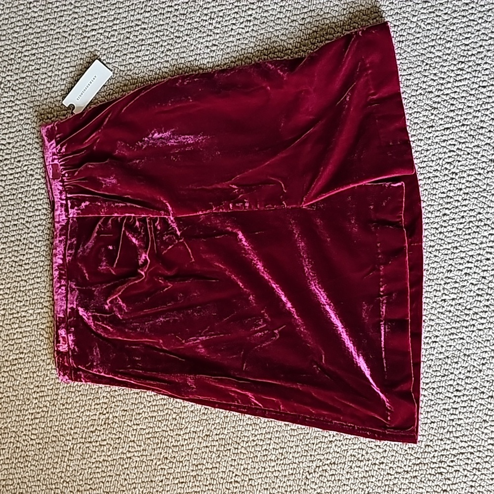 Anthropologie crushed velvet mini skirt sz 8